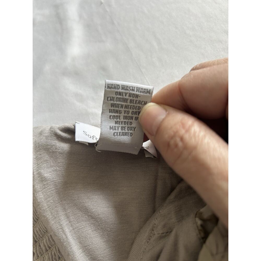 Soft Surroundings Color Splash Chiffon Maxi Dress Womens Size Large Tan Gray - Picture 5 of 8
